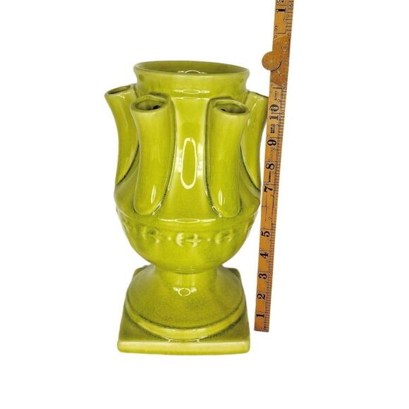 Vintage 60s 70s MCM Ceramic Statement Piece Seven Hole Tulip Flower Vase - Picture 10 of 12